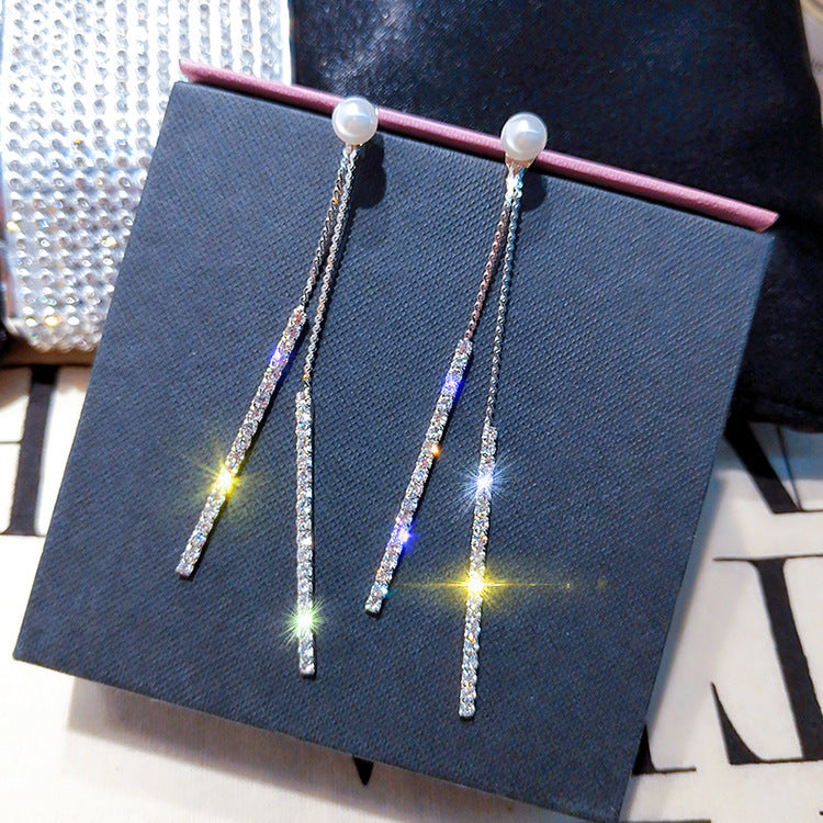 Wholesale New Chinese Style Green Bamboo Tassel Alloy Earrings